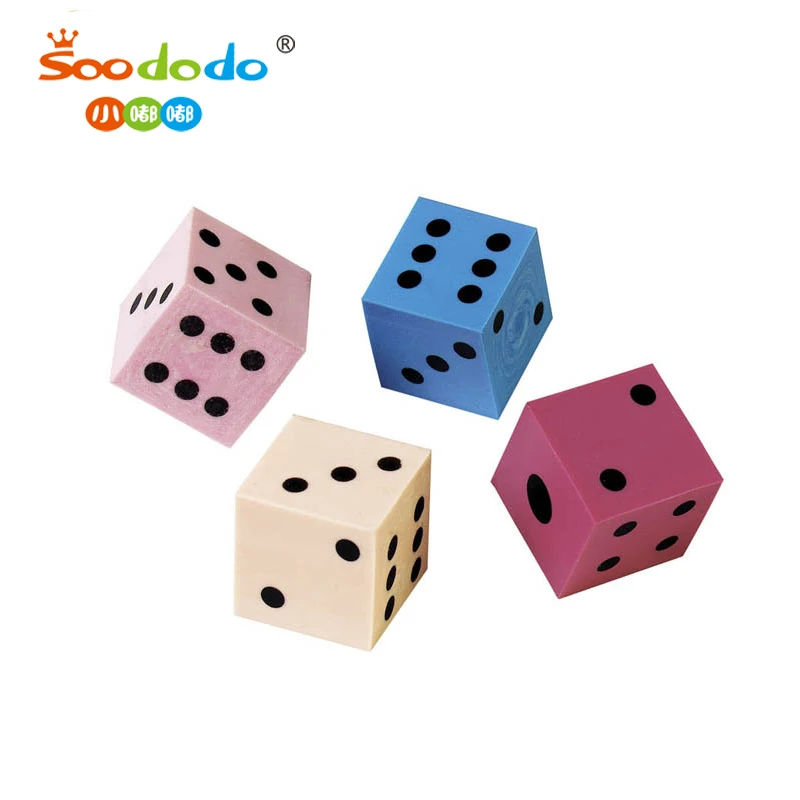 Soododo  Print Dice Shaped  Rubber Eraser Pencil Eraser
