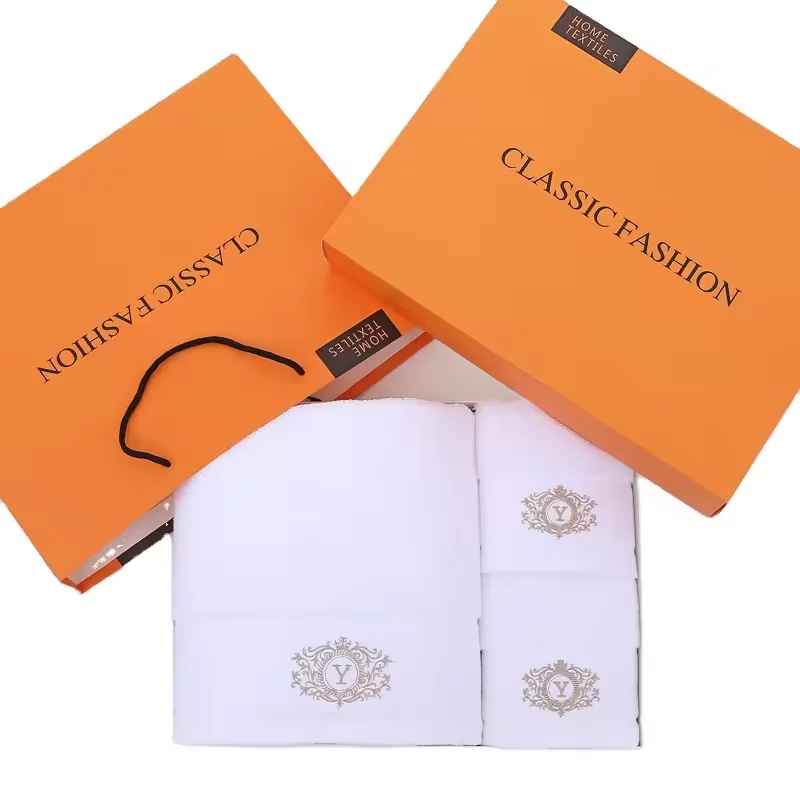 Hilton Egyptian Plush 100% Cotton Bath Towel Set 3-Piece Thick White Towels with Quick-Dry & Antimicrobial Features