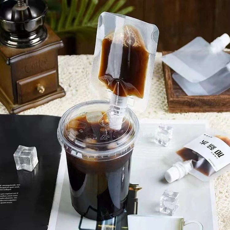 Wholesale Customizable Plastic Bag Mini 30ml Stand Up Pouch With Spout Espresso Package Bag Juice Beverage Packaging Bag