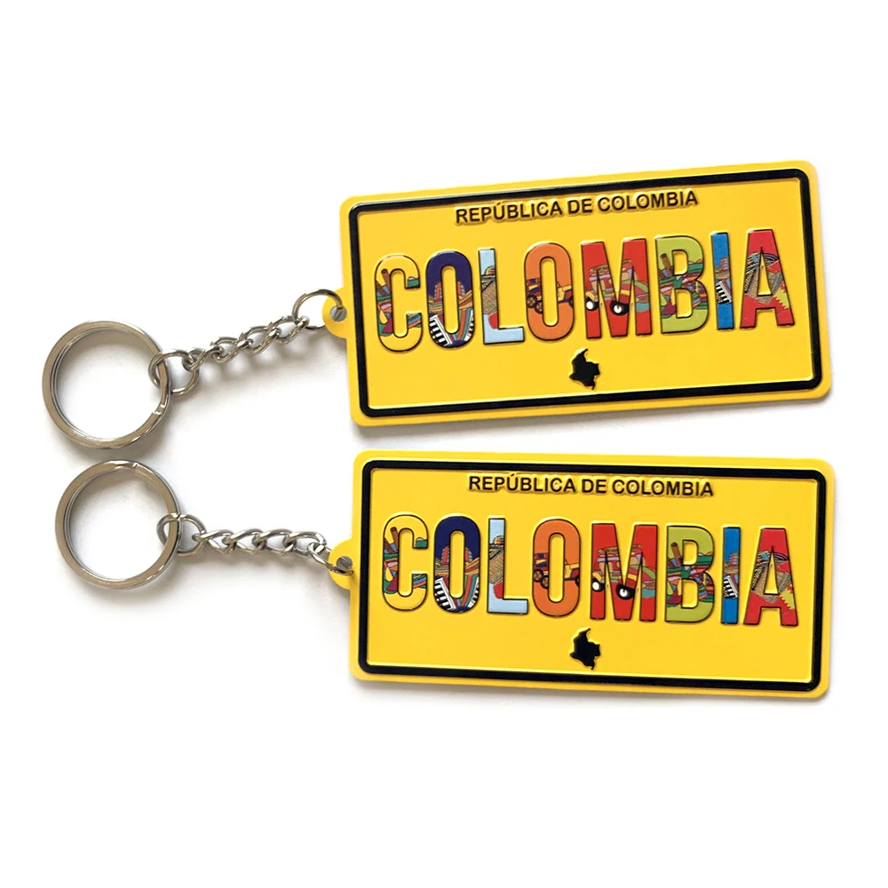 Factory Making Supply Luxury 3D aluminum Alloy Metal Custom Souvenir Car License Plate Matel Keyring Keychain