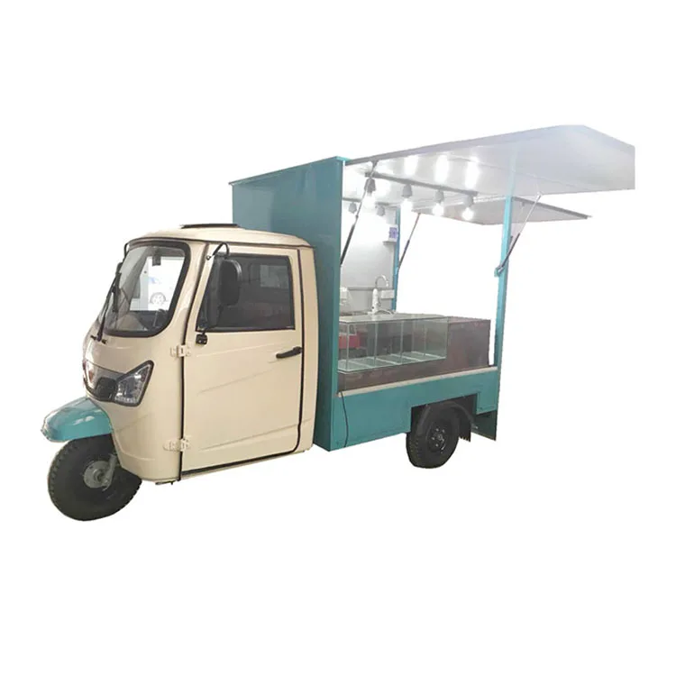 Black Electric Tricycle Piaggio Ape Food Truck Ice Cream Cart Tuk Tuk For Sale