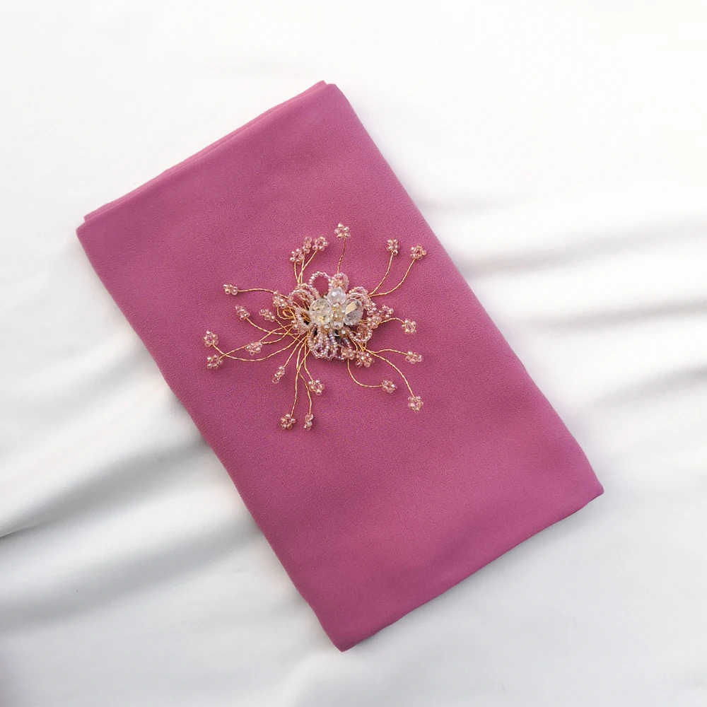 2022 Hot New Style Fashion Women Cotton Hijab With Stone Diamond Glitter Shimmer Muslim Rhinestone Scarf