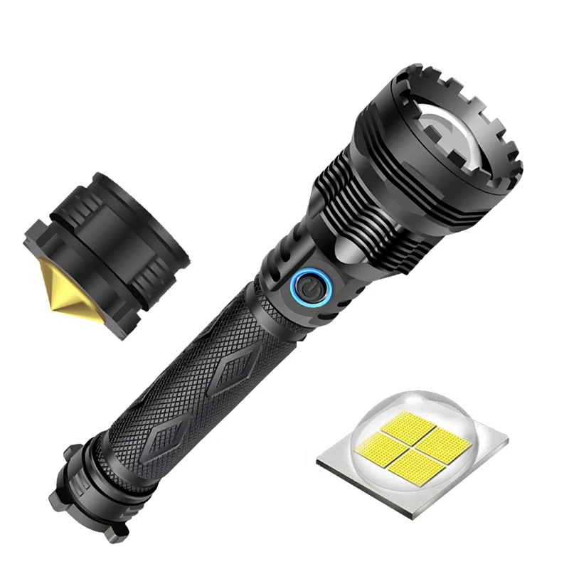 Explosion-proof Strong Light 5000lm Rechargeable LED Outdoor Flashlights & Torches with Tail window breaker