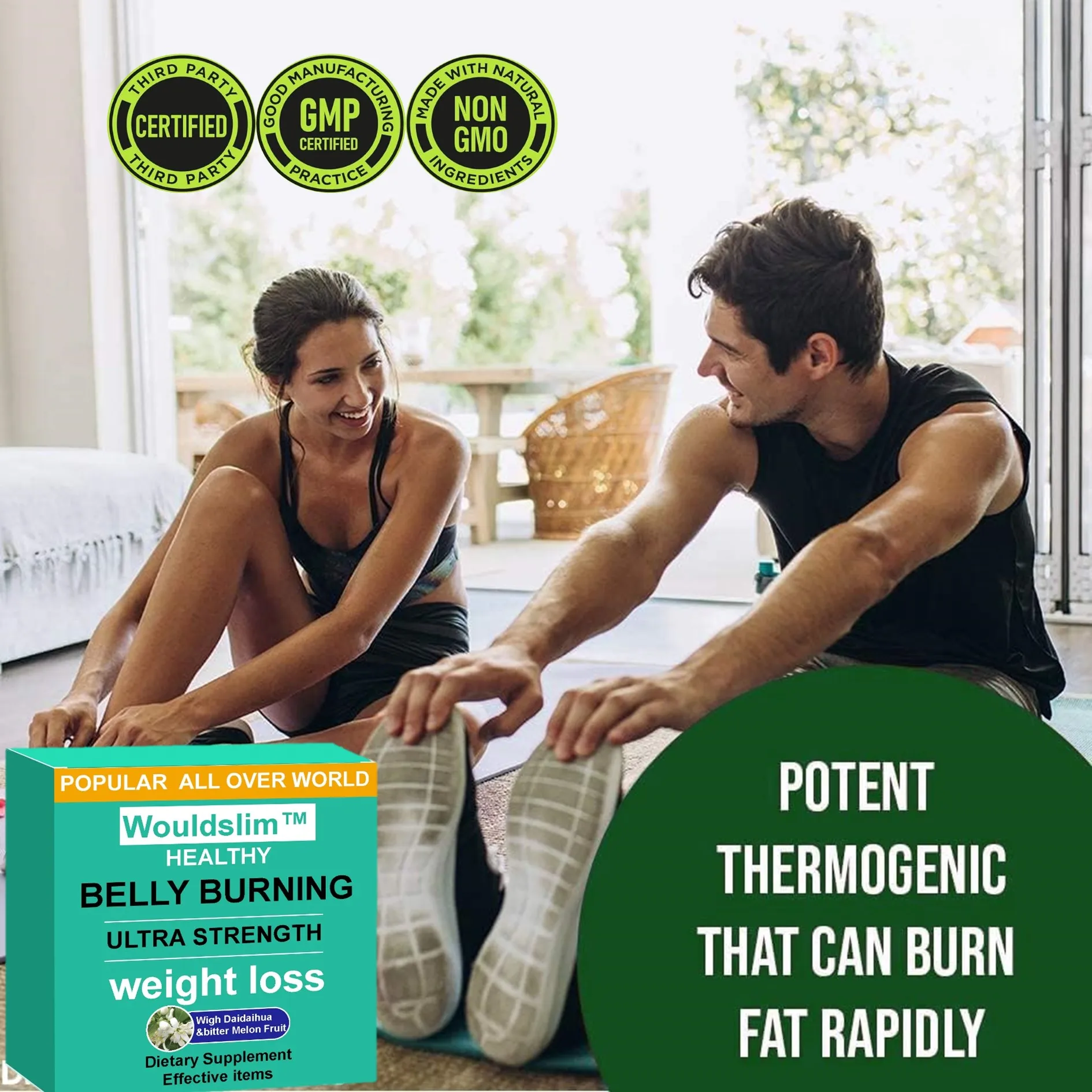 Male and female abdominal fat burner - appetite suppressant and metabolic enhancer | relieves bloating