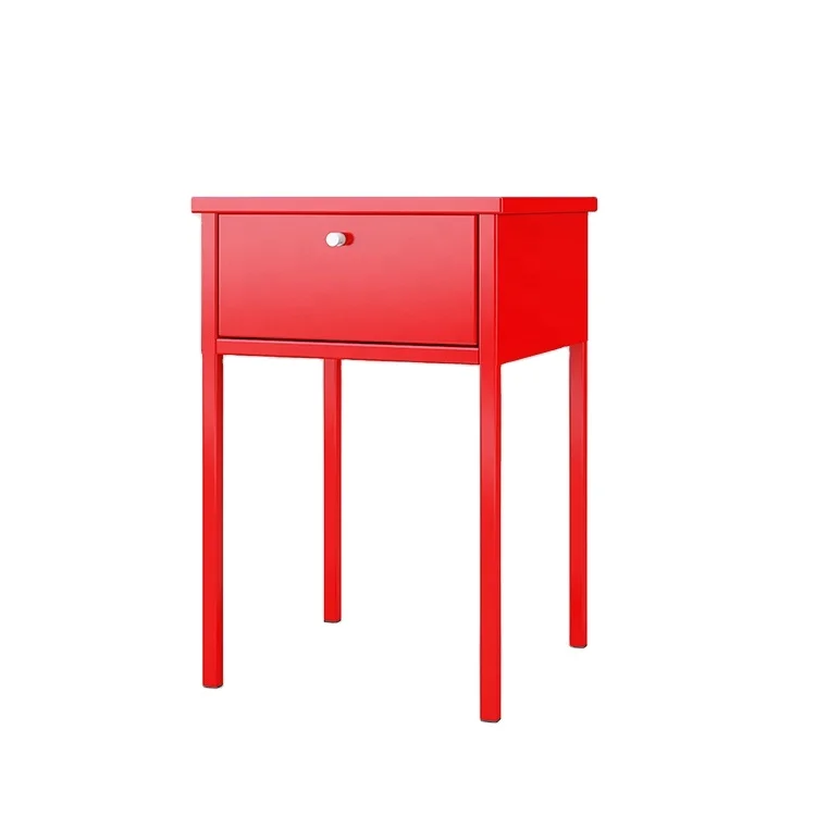 Современный прикроватный столик, шкаф, ночная тумбочка, ящик для хранения, черный, красный, белый