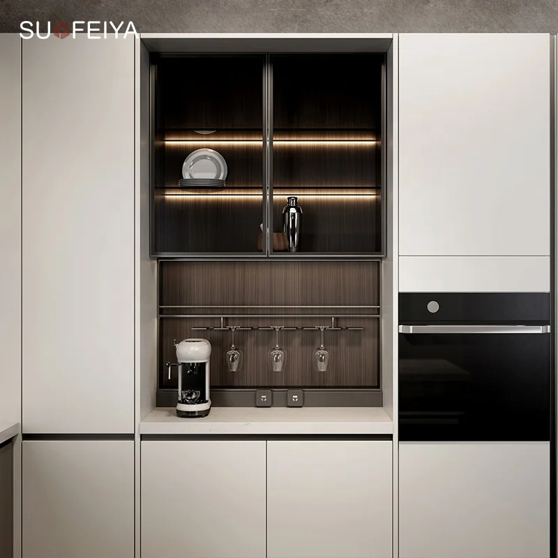 SUOFEIYA Custom Made Kitchen Furniture European Solid Wood Kitchen Cabinet Designs