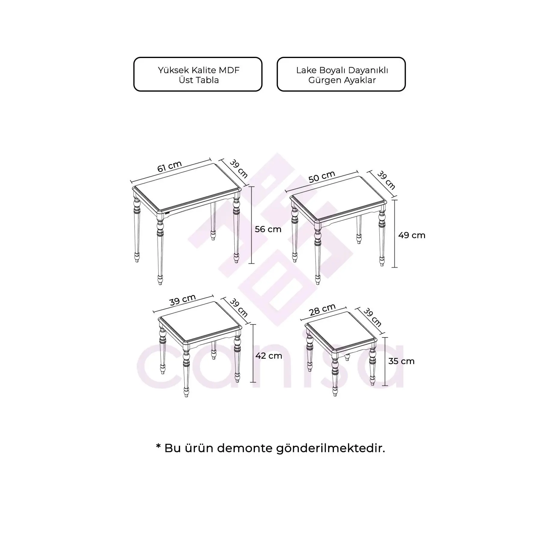 Серия Palace 1 класс MDF и лаковая краска авангардный набор из 4 предметов для гнездования кофейного столика крем