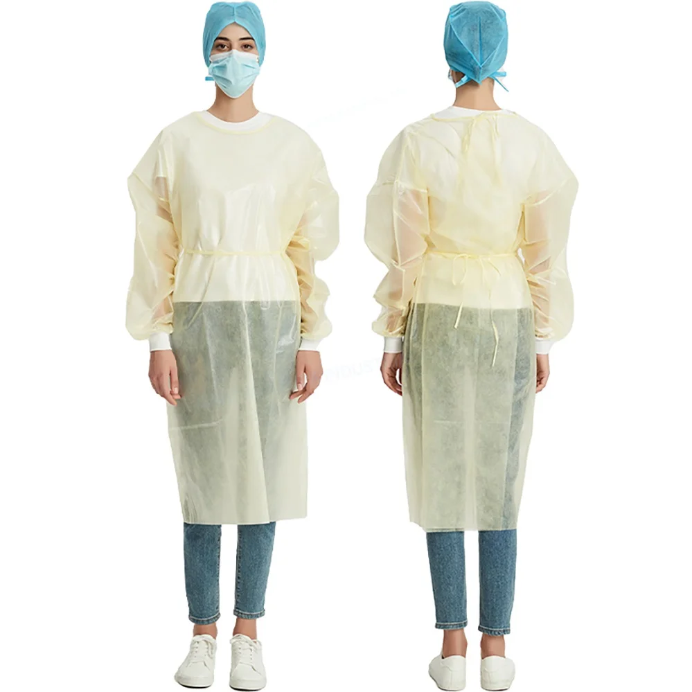 factory sale Disposable PP PPE Isolation Gown Hospital Doctor Nurse Protecting Clothing Gown Medical Surgical Isolation Gown