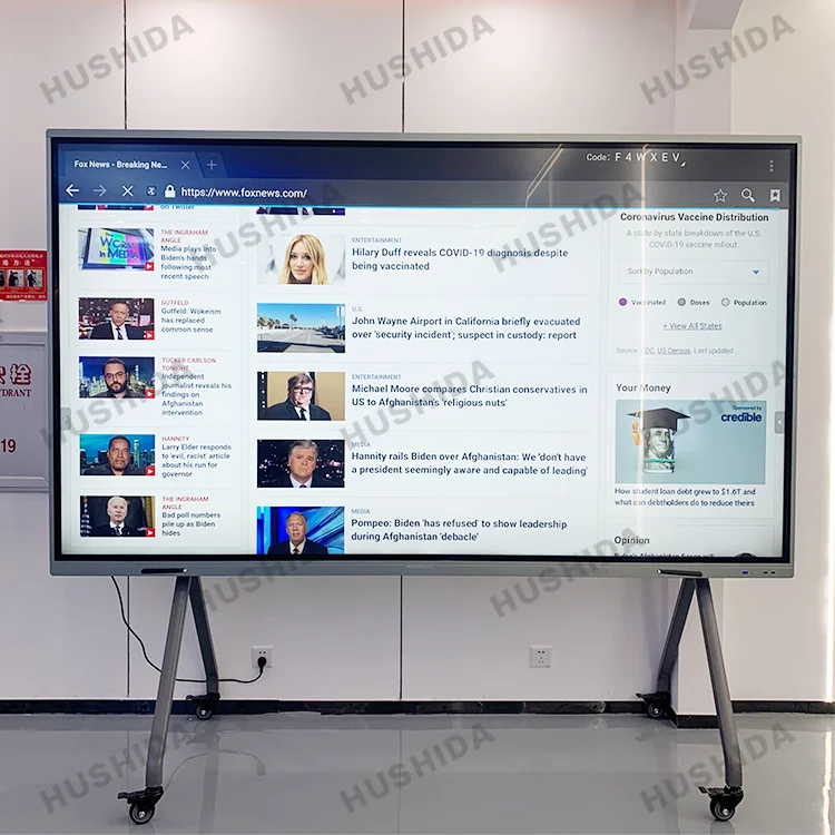 Wholesale 55 65 75 86 Inch LCD Touch Screen All in One PC Whiteboard Interactive Flat Panel for Education Meeting Conference