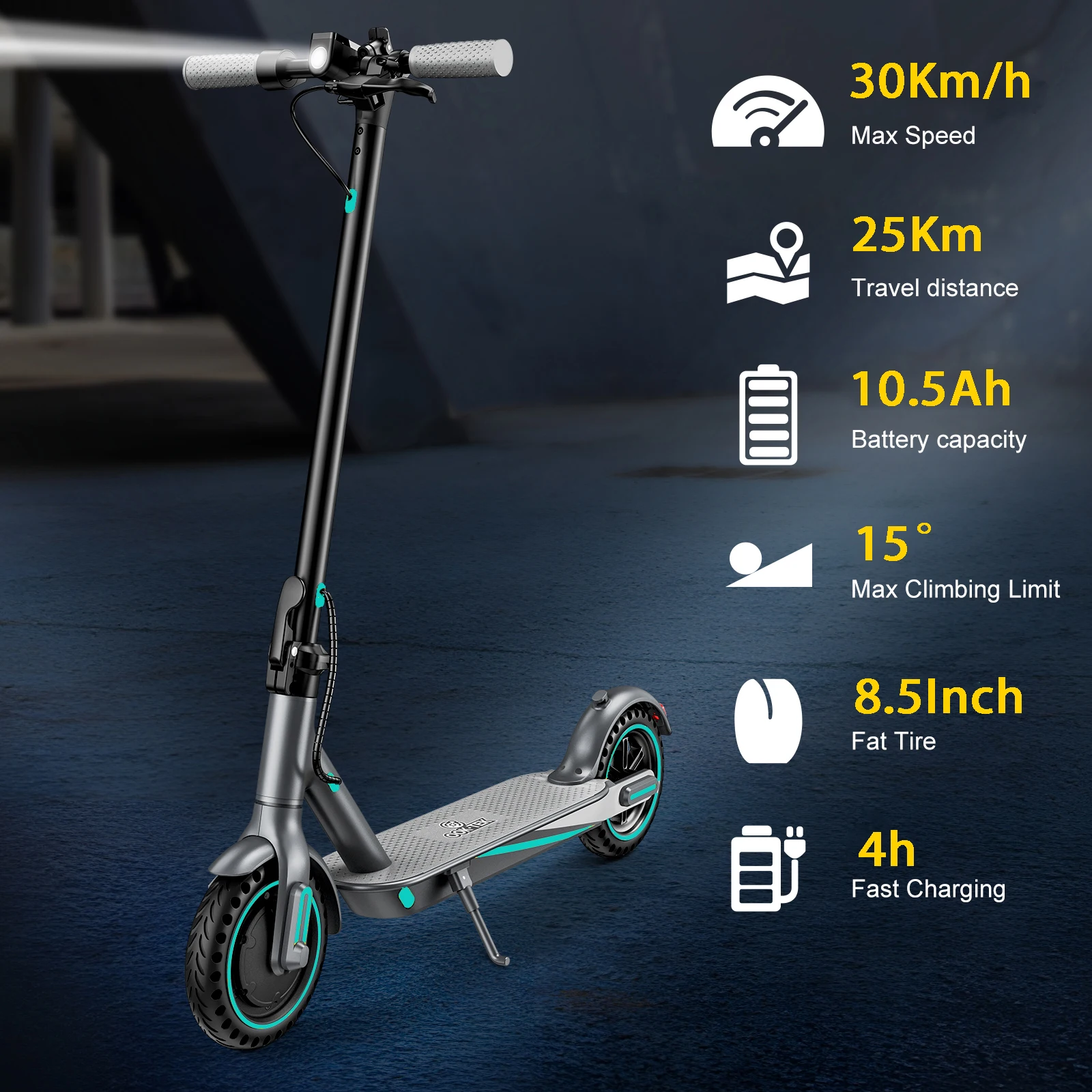 free shipping EU UK US warehouse 10.4ah two wheels powerful electric scooter for adult