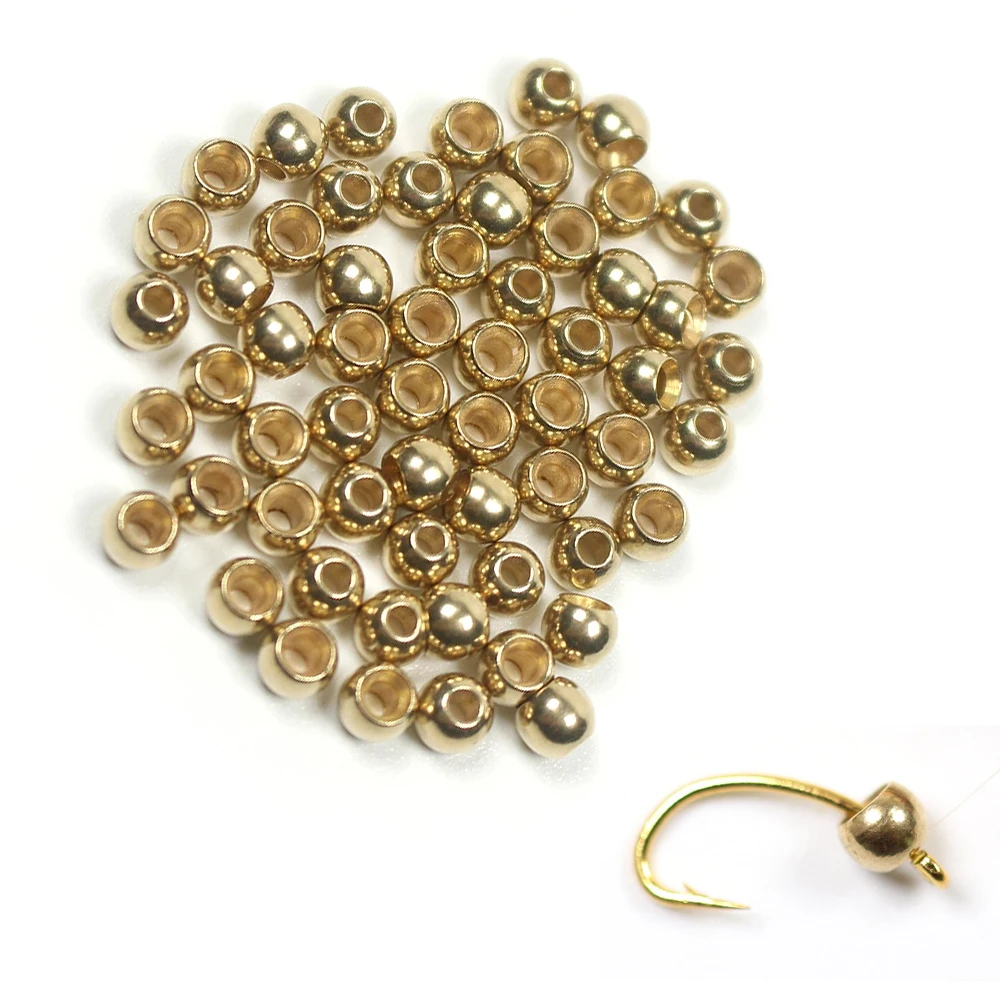Wholesale Fly Tying Brass Beads Head Nymph Streamer Bugs Fly Hook Tying Materials