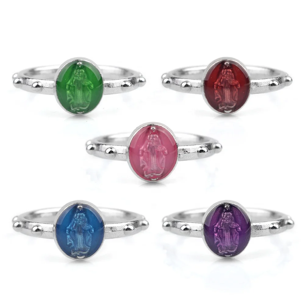 Металлические кольца унисекс набор католических святых и чудесных четок инкрустированные каменными украшениями для мужчин женщин вечеринок