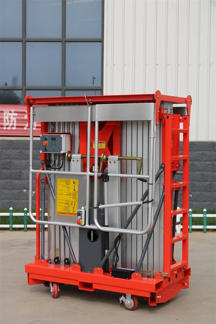 GTWY2 Professional Warehouse 8m 10.4m 12m 14m 16m Manual Hydraulic Double Masts Vertical Aerial Platform Lift