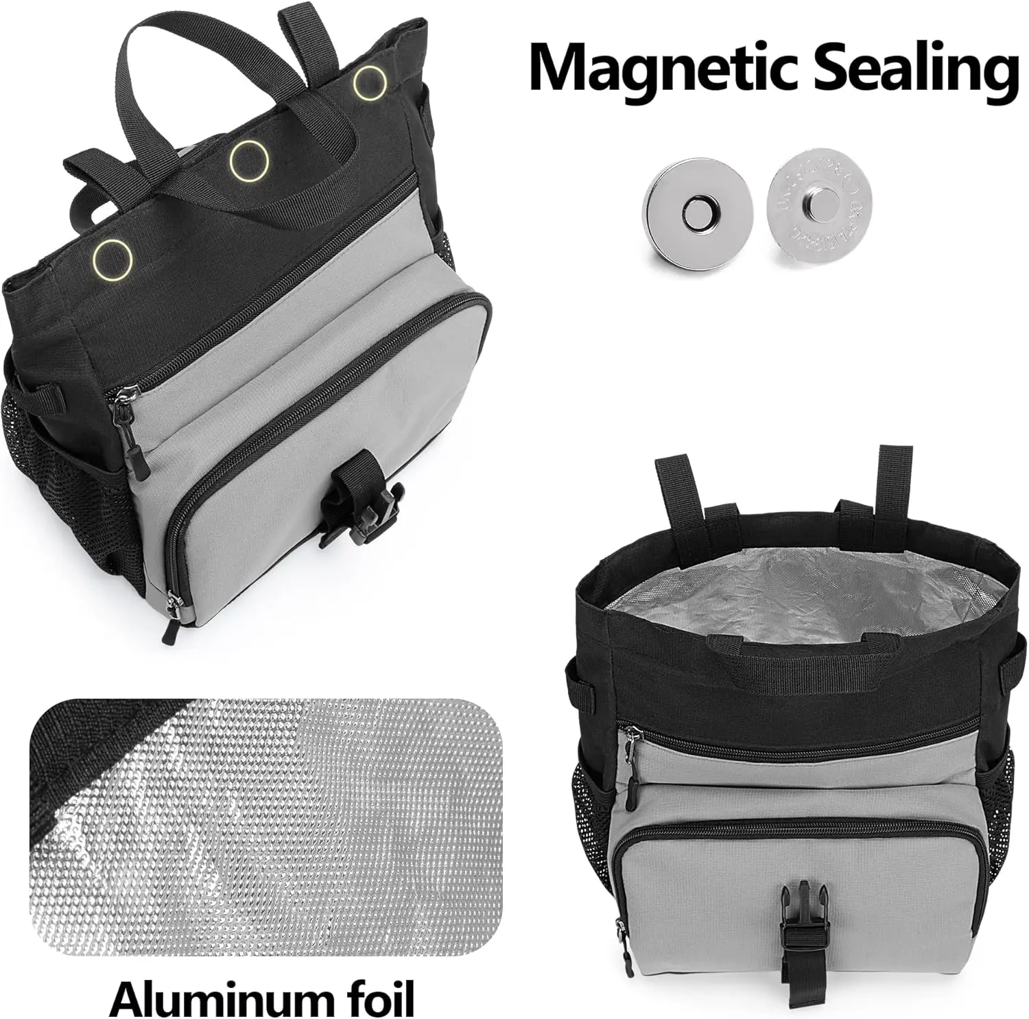 Large Chalk Bag for Rock Climbing and Bouldering with Aluminum Foil Lining, Magnetic Closure
