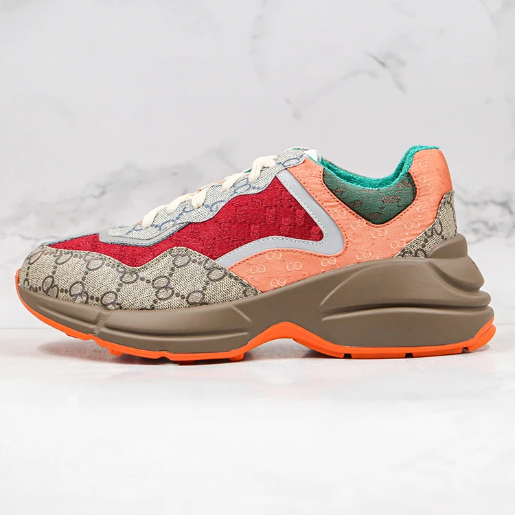 
2021 Original Brand 1:1 Top Quality Guoci Sneakers Women Shoes GG Chunky Sneaker for Men 