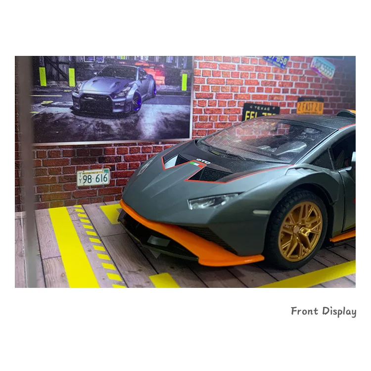 1/24 Scale Parking Lot Scene Garage Diecast Car Show Display Cabinet Collection Decor