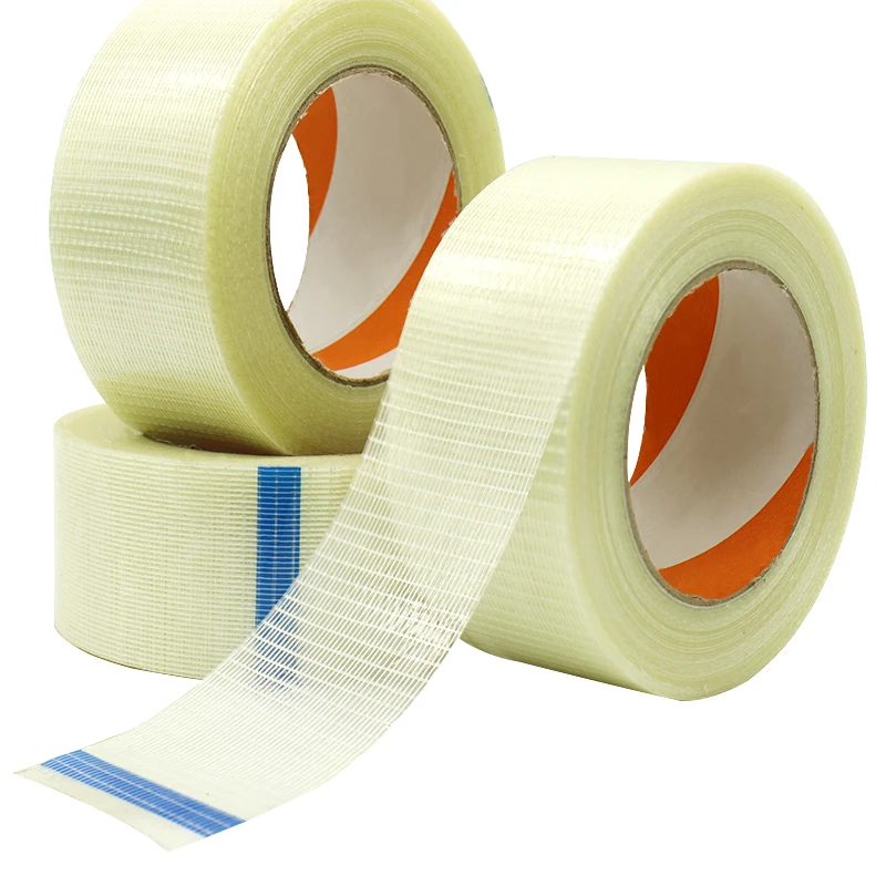 Bidirectional Reinforced Hot Melt Cross Filament Steel 130MIC Packing Fiberglass Tape