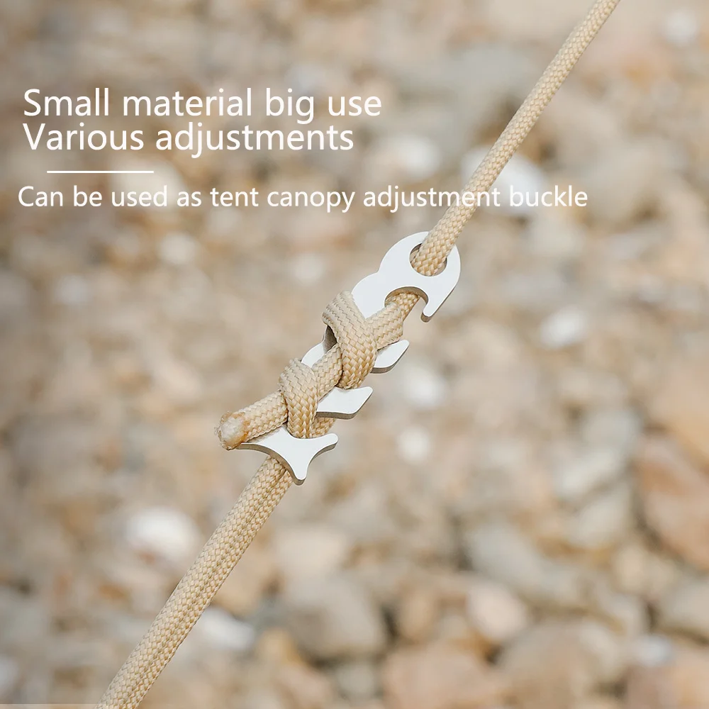 Multifunction Adjuster Keychain Hook Aluminum Alloy New Hanging Camping Wind Rope  Buckle For Outdoor Activity Hiking