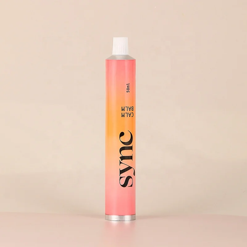 Cosmetic Metal Aluminum tube 2024 New Arrival customizable wholesale empty round pink orange eye cream skin care package