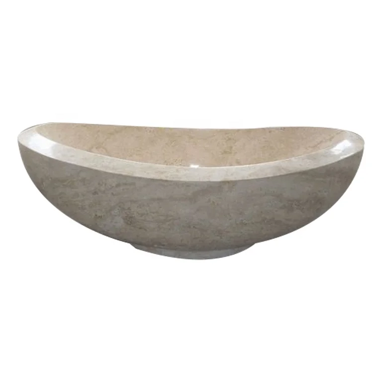Solid stone natural marble conch-shaped bathtub black marble bathtub and hand carved stone bathtub