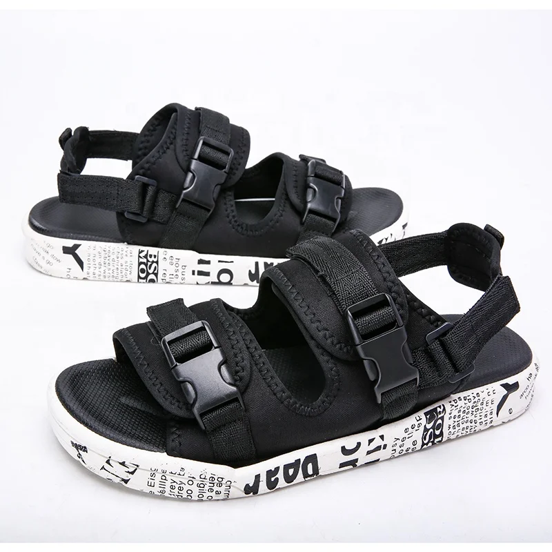 Fashion Hot Summer Cotton Fabric Beach PVC Slipper Sandals For Men