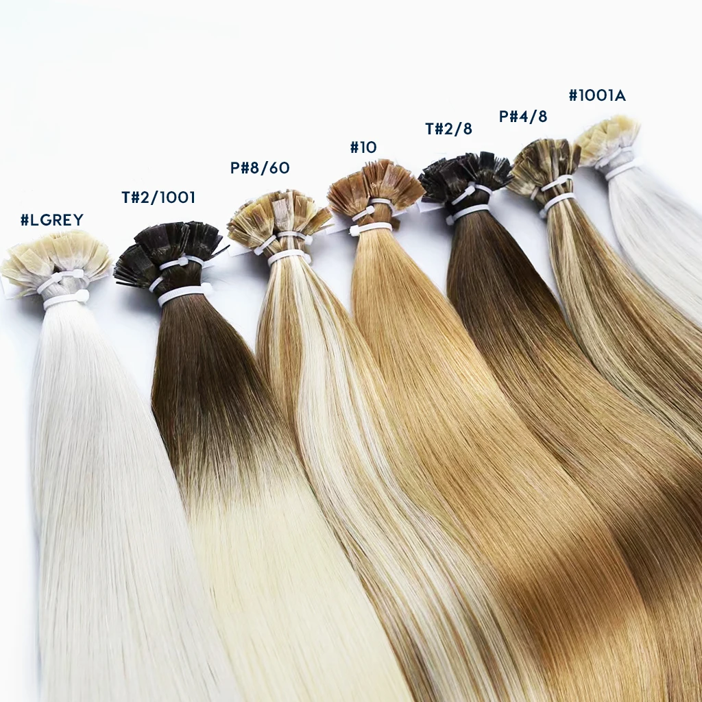 Wholesale Double Drawn Remy I tip Flat tip Keratin Tip Bond European Human Hair Keratin Hair Extensions