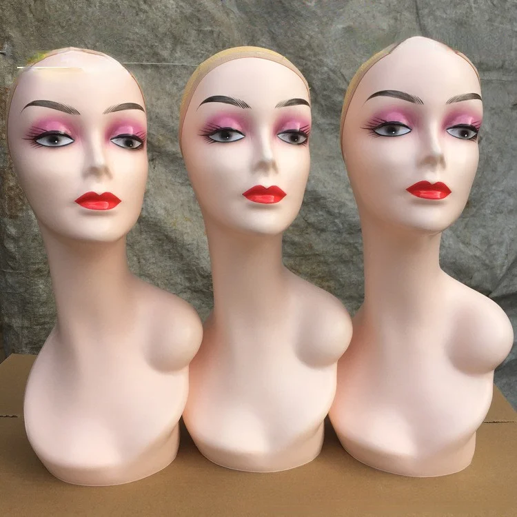 Wholesale Makeup face realistic Female Mannequin Head Bust Mannequin Head For Wigs Display
