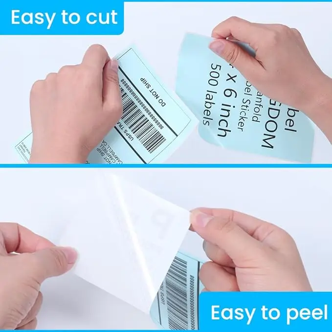 Термопринтер прямого действия 4x6 многоразовые термоэтикетки бумага 500 синие наклейки 1 рулон доставка продуктов 3D