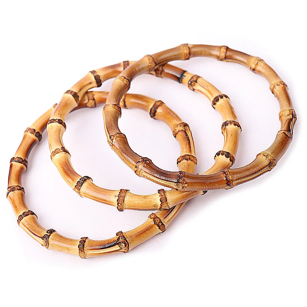 1 pcs Luggage Accessories Round Bamboo Handle Diy Handmade Bag Material 1cm Thick Wood Bamboo Ring Bamboo Knot Bag Handle