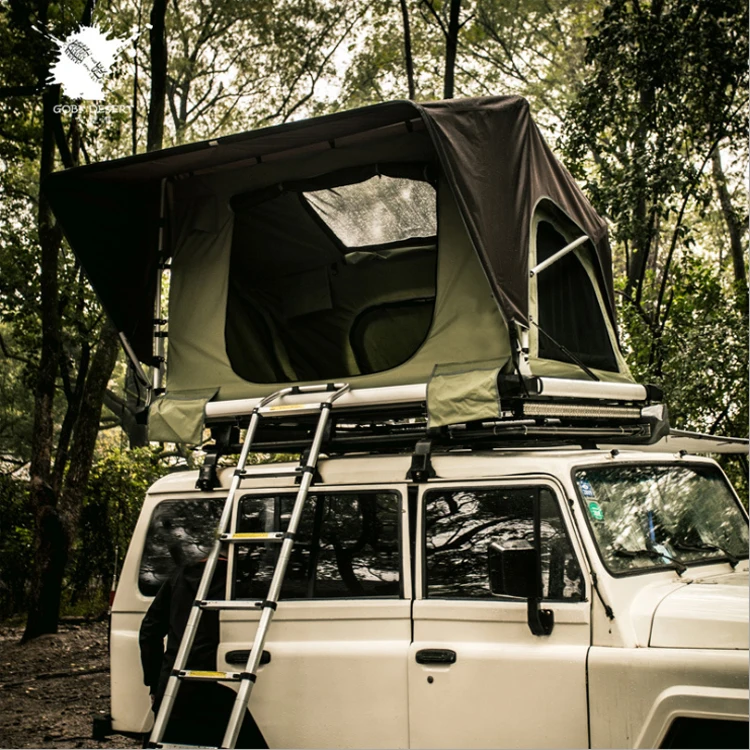 2 person self-driving tour tent hydraulic pole soft shell manual car roof tent outdoor camping car tent
