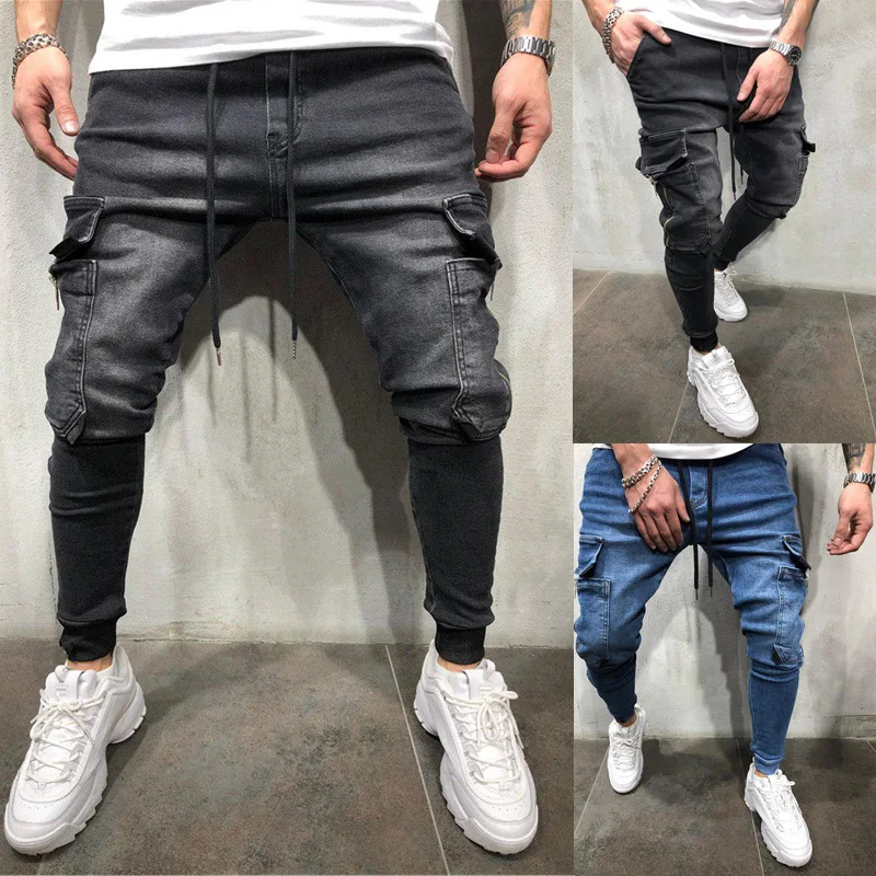 mens clothing manufacturing jeans men slim custom jeans skinny Leggings zipper pocket custom mens jeans