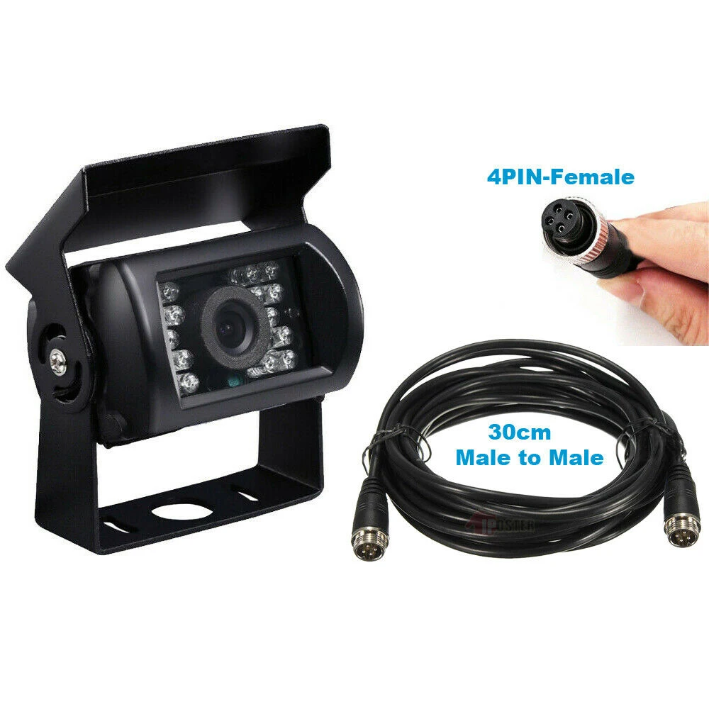 
iPoster hot-selling for Truck 30M Cable + RV 4 Pin Heavy Duty CCD Rear view Camera 