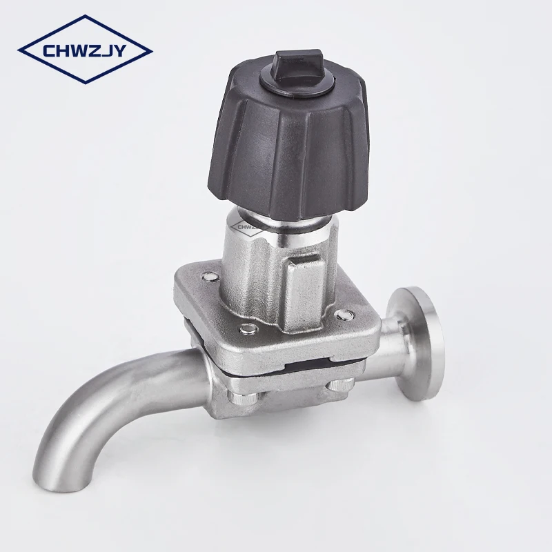 Sanitary stainless steel  manual diaphragm valve with long life membrane quick loading diaphragm valve