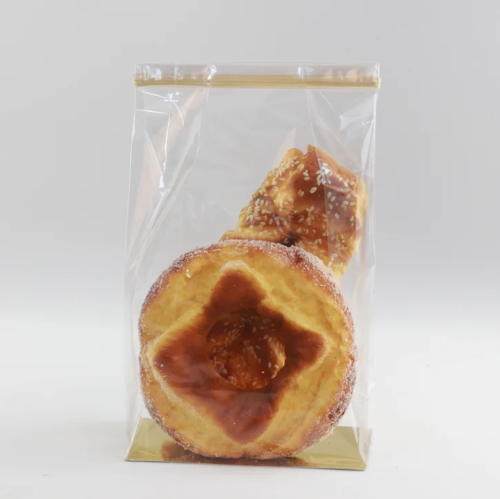 Custom Printing Transparent Opp Square Bottom Baking Bread Cake Plastic Packaging Bags Wholesale
