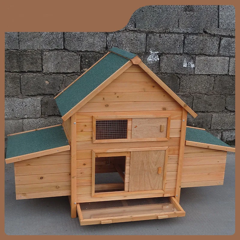Factory direct sales of solid wood made outdoor rainproof and windproof chicken coop