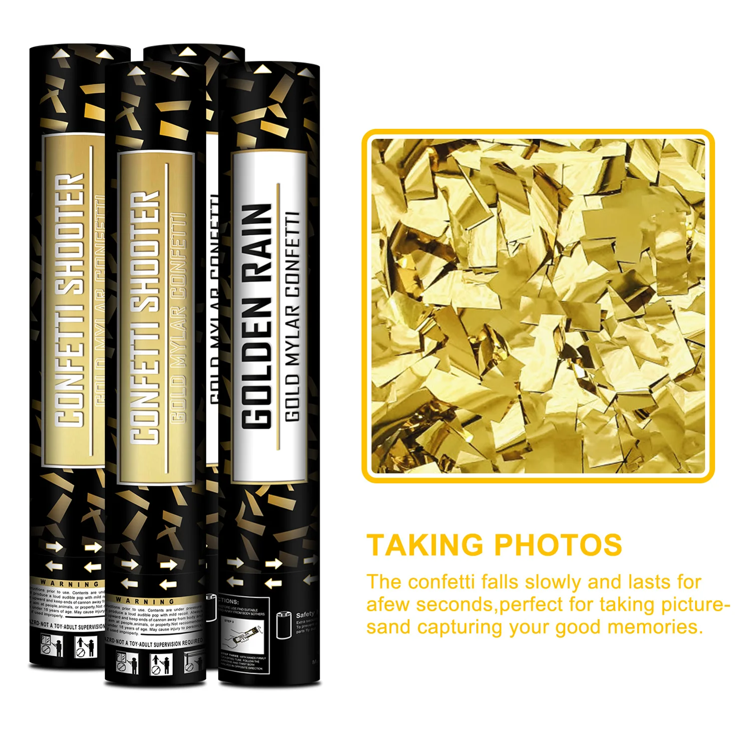 YESHOW New Design Wholesale Decorated Party Wedding Confetti Popper Gold Cannon Sets With MSDS