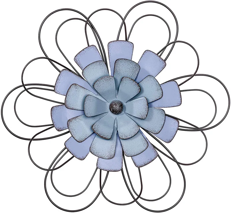 Металлический Цветочный Настенный декор-13 дюймов, металлический Цветочный Декор для дома, настенные скульптуры, настенное искусство на открытом воздухе