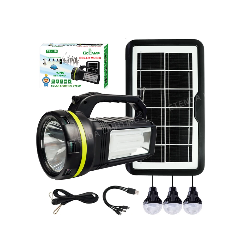 6000MAH Lithium Battery Solar Energy System With Bulbs Home Lighting Phone Charger Power Station With Solar Panel For Outdoor