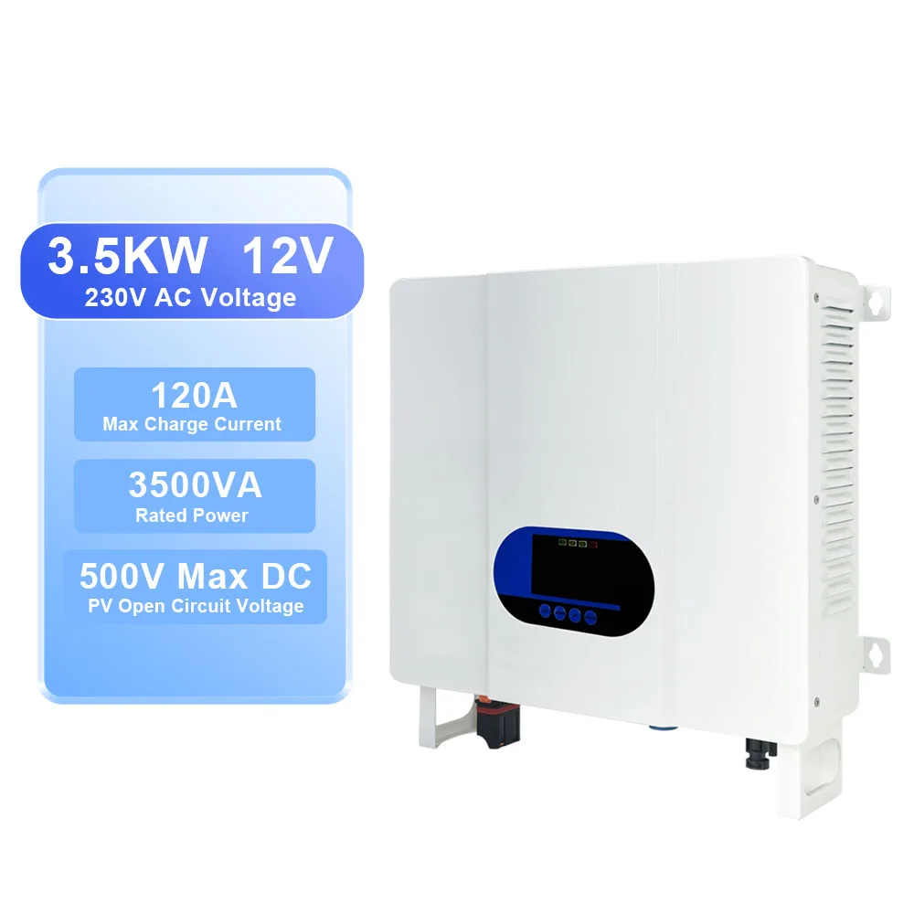 All in One 3.5KW 3.5Kva 3500W Dc 24V to Ac 110V 220V 230V MPPT Single Phase Wifi Off Grid Pure Sine Wave Solar Hybrid Inverter