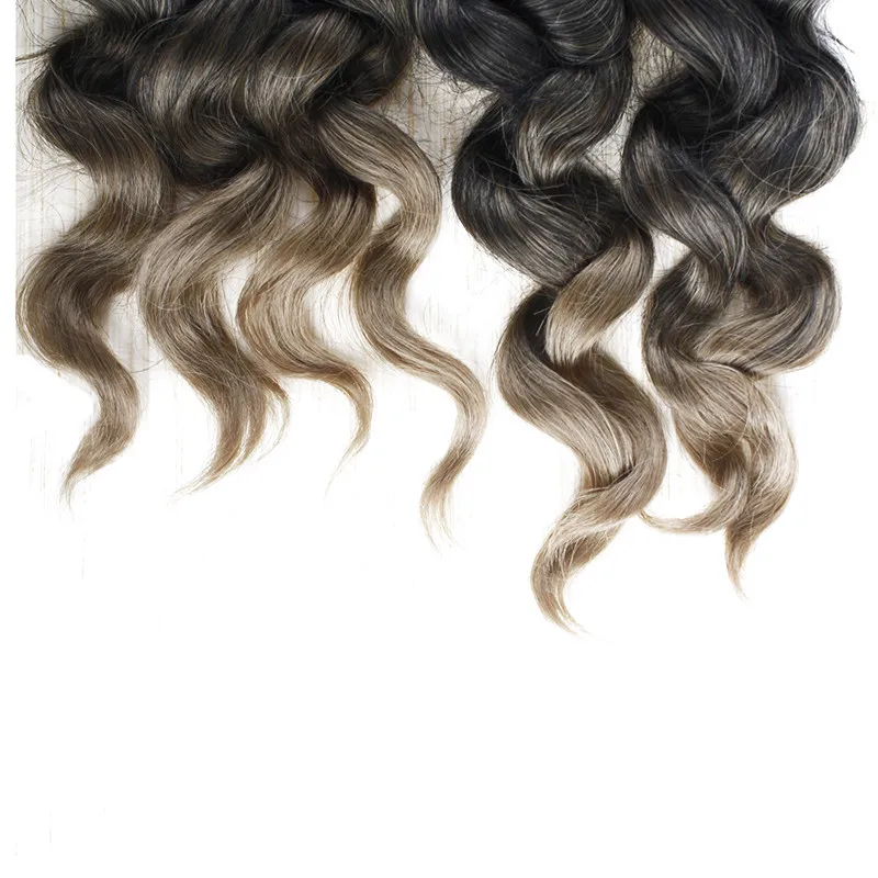 X-TRESS 4Pcs/Pack 16-18 Inch Ombre Brown High Temperature Fiber Hair Extensions Natural Loose Wave Synthetic Hair Weave Bundles