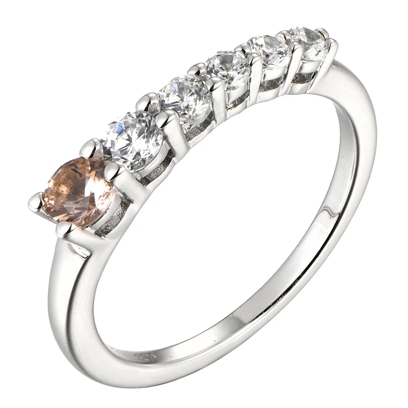 925 silver rings 4 mm red cricket and 3.5 mm round white vermiculite wedding ring for women Simplicity and fashion