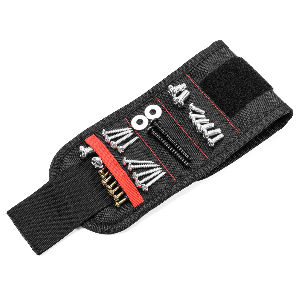 Best Sell Lightweight Tool Band Magnetic Tool Wristband Screws Nails Holder 8 Magnets Durable Tool Belt