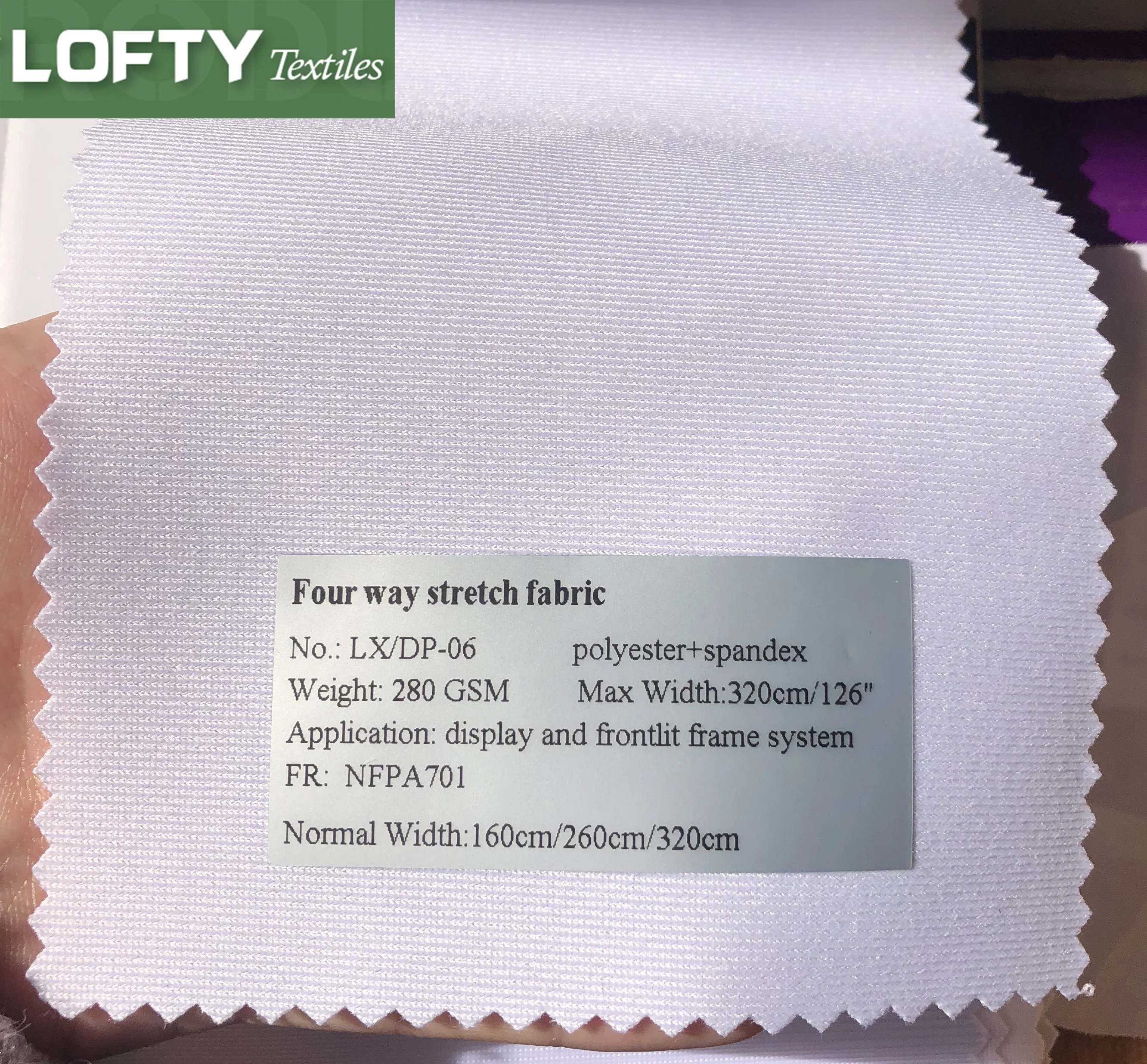 280gsm Dye sublimation spandex 4 way stretch fabric for advertising tension backdrops