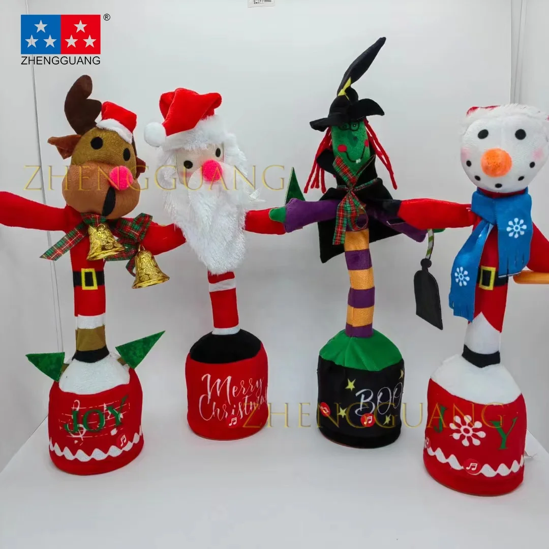 Zhengguang Christmas Hot Selling Soft Plush Christmas Cactus Electric Talking Singing Dancing Plush Toys Cactus Toy