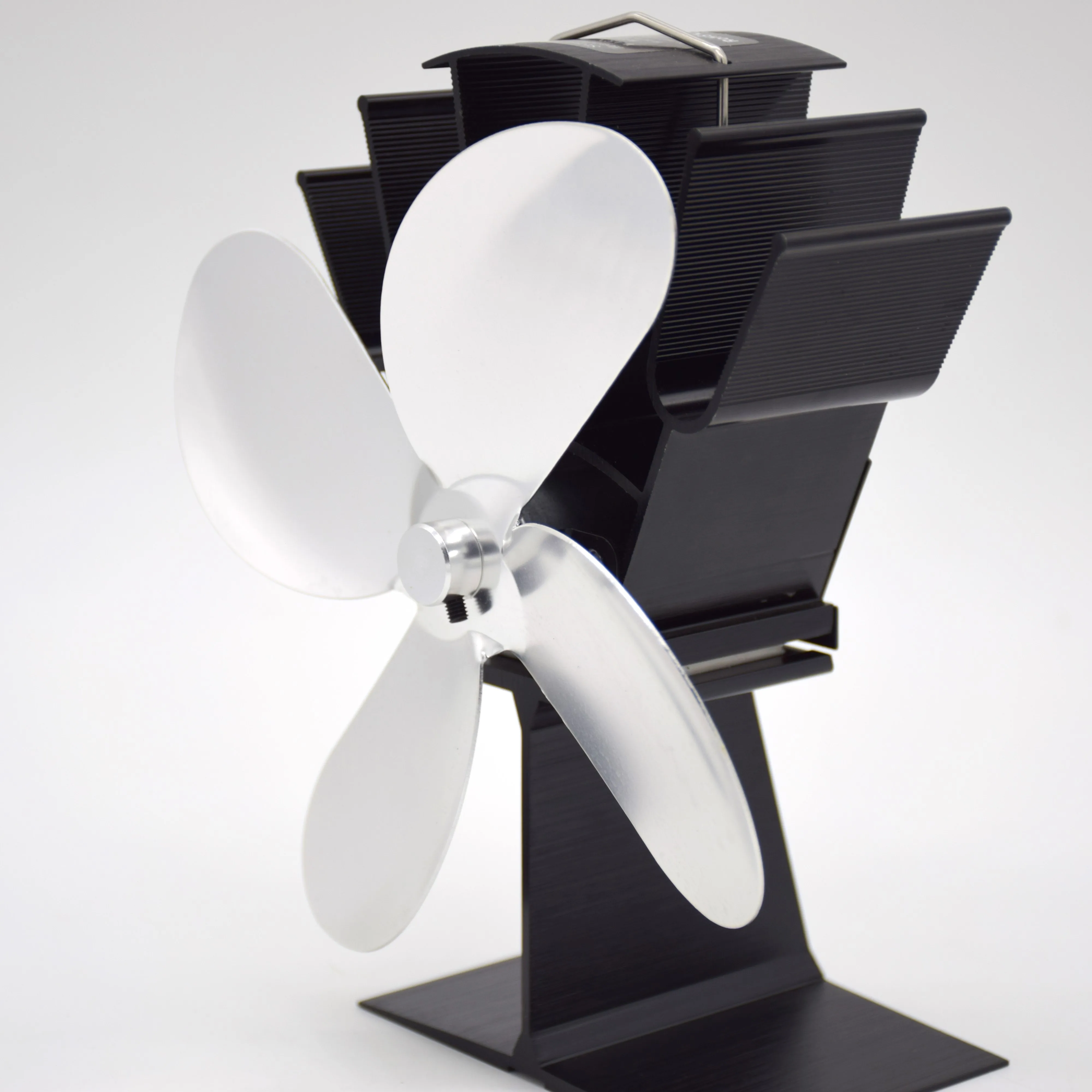 Factory Selling Freestanding 4 Blades Energy Saving Oscillating Heat Powered Wood Burning Stove Fan