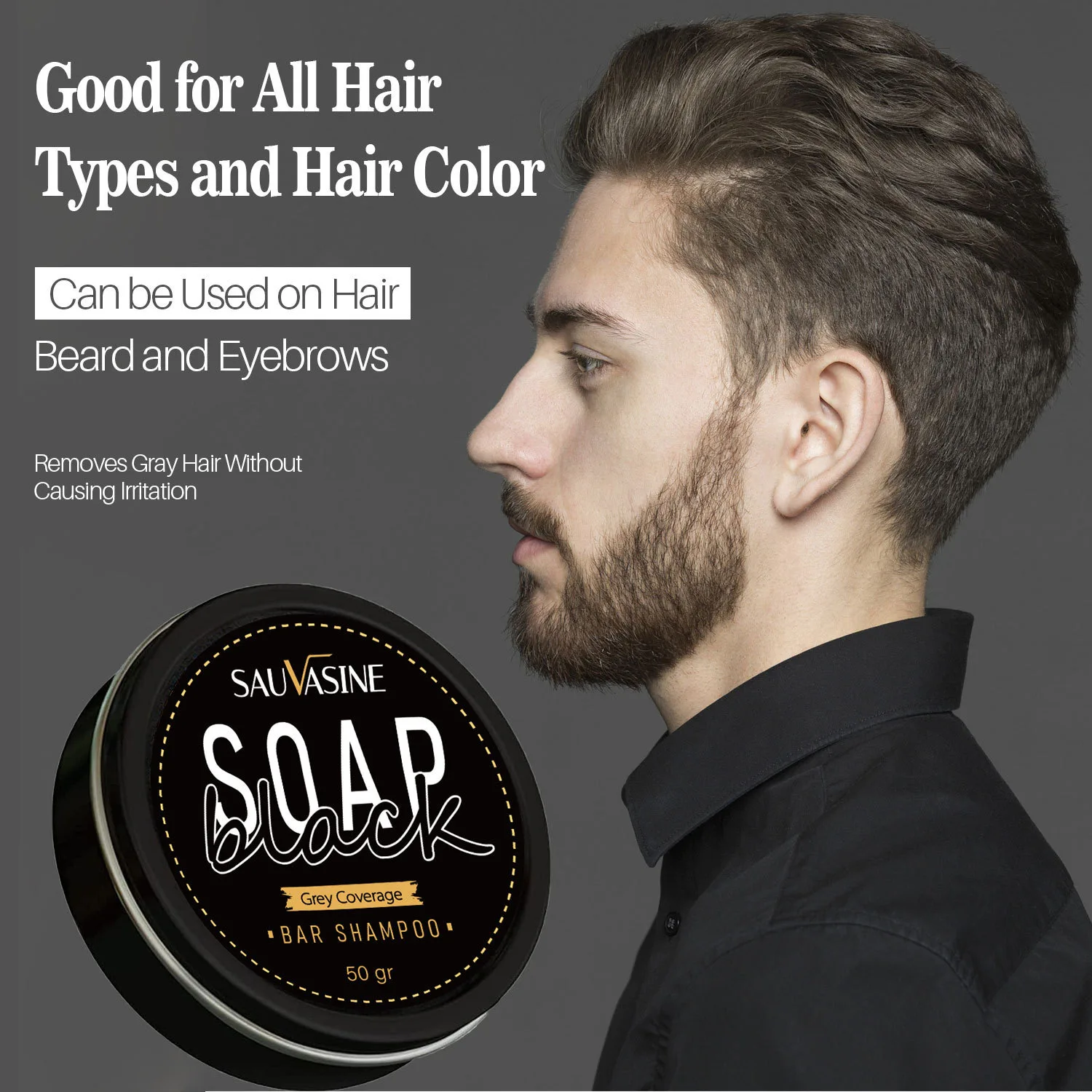 Natural Organic Polygonum Multiflorum Herbal  Black Solid Hair Soap Repairing Rosemary Mint Bar Shampoo For Gray Hair