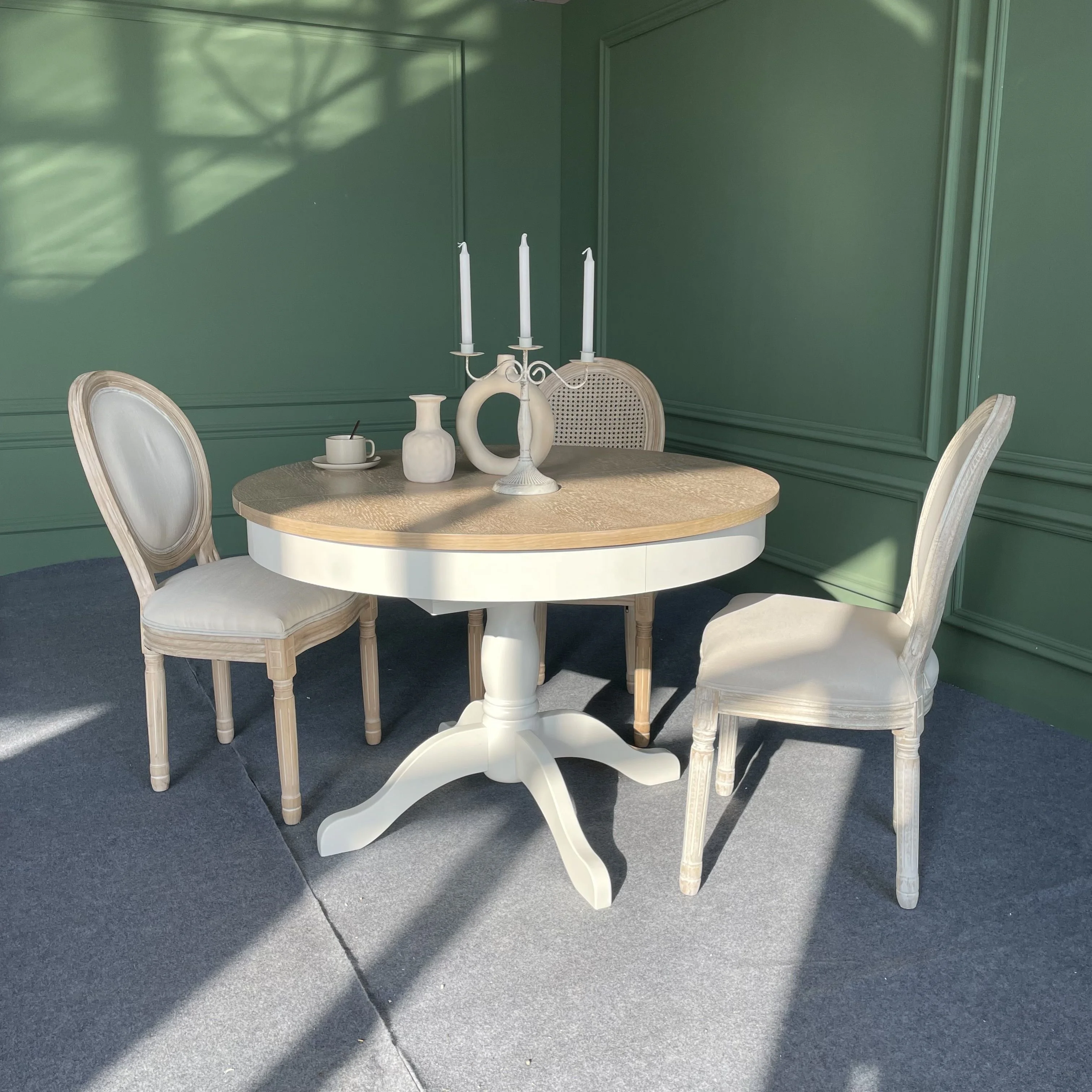 Space Saving Modern Style Wood Dining Room Table Round Dining Table Wood