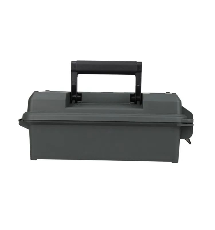 Small Hard Plastic Ammo can Rugged Storage Ammo Case Box with handle