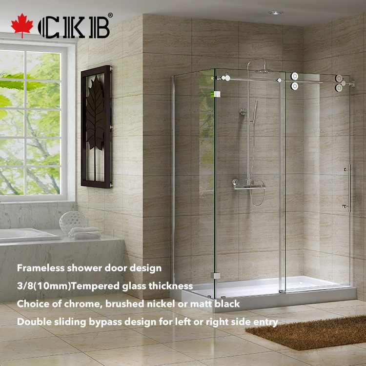 OEM ODM Stainless Steel Frameless Sliding Door Clear Glass Rectangular Shower Enclosure