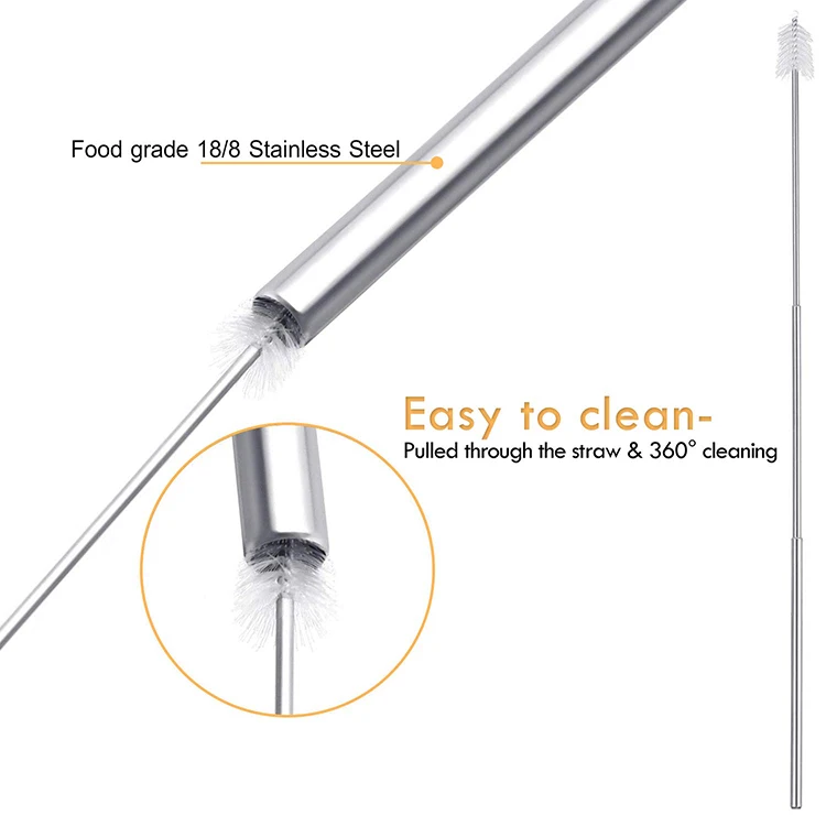 Svin Hot Sale Metal Reusable Custom  Stainless Steel Drinking Telescopic Straw